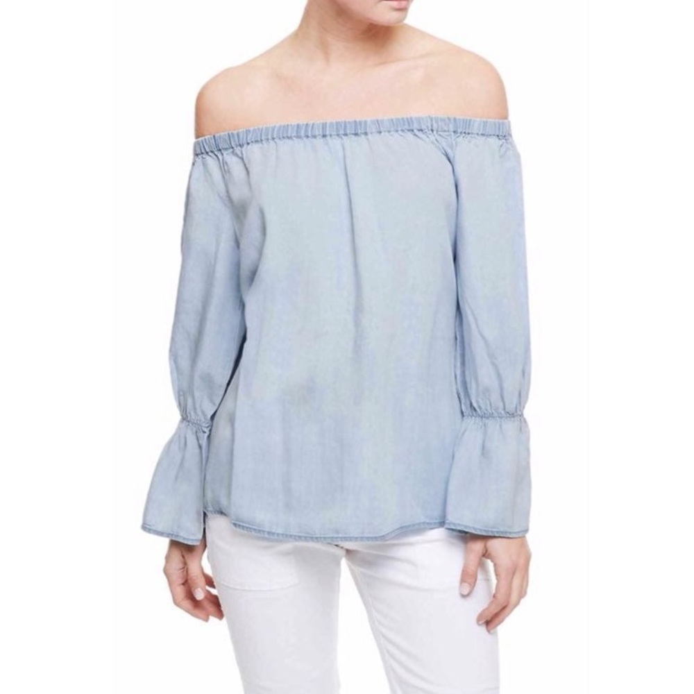 Sanctuary Off Shoulders Sunbleach Bell Sleeves Small Petite NEW